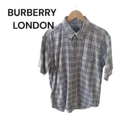 バーバリーロンドン 半袖シャツ Lサイズ ノバチェック グレー