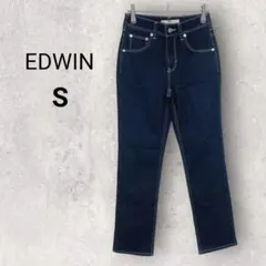 エドウイン スキニーデニム ジーンズ S ネイビー 白ステッチ 通年 ストレッチ