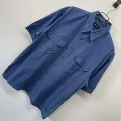 【FADED GLORY】 半袖 ワークシャツ インディゴブルー Lサイズのサムネイル