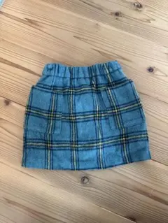 petit mainフリース素材チェック柄スカート120