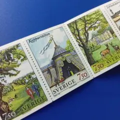 外国切手 スウェーデン 1996年 王立都市公園 切手帳 美しい凹版