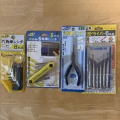 精密ドライバー　六角棒レンチ　先長ペンチ
