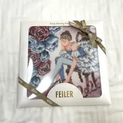 FEILER フェイラー印象派ルノワール デザイン ハンカチ 約25cmブルー