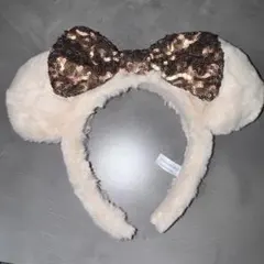 ディズニーミニーふわふわもこもこ ファー カチューシャベージュ ブラウン