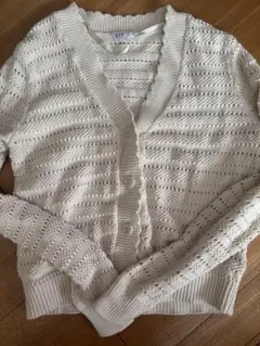 GAP アイボリー レース編みカーディガン XS