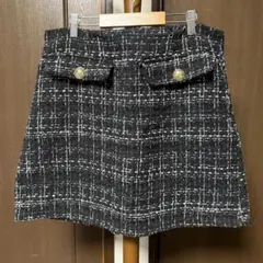 SHEIN ツイードミニスカート ブラック XL