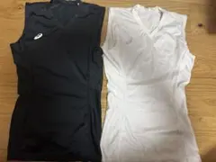 アシックス　アンダーシャツ　ジュニア　白　黒　2枚　ノースリーブ　150