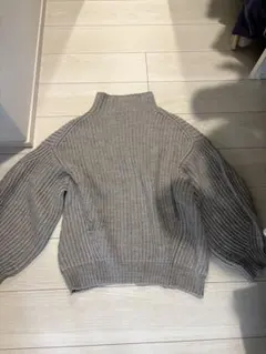 グレー リブ編み セーター FREE
