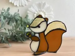 ステンドグラス＊りすのオブジェ