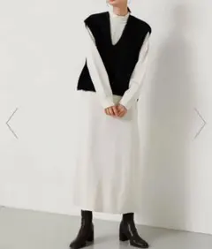 SENSE OF PLACE シャギーベストレイヤードワンピース