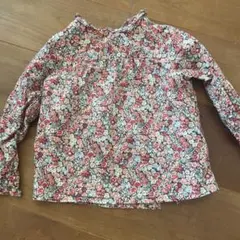 BONTON 花柄 長袖シャツ フリル付き