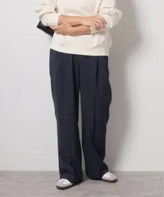 【美品】ジャーナルスタンダードレリューム／トロギャザータックパンツ ネイビー