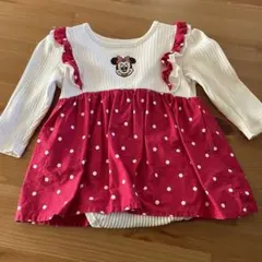 mamaraku ミニーマウス刺繍ワンピースロンパース 80