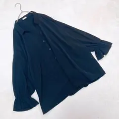 レディース☆大きいサイズ　スキッパーブラウス　 フリル　リボン　オフィス　5L