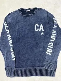 BAYFLOW ネイビー クルーネックニット