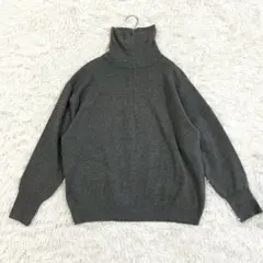 無印良品 ムジルシリョウヒン リブ編みハーフジップセーター L ダークグレー