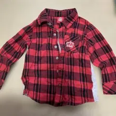 BABY DOLL 赤黒チェックシャツ 100cm