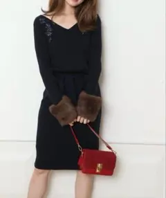 JUSGLITTY　ジャスグリッティー　ロングワンピース　タイト　刺繍　花柄