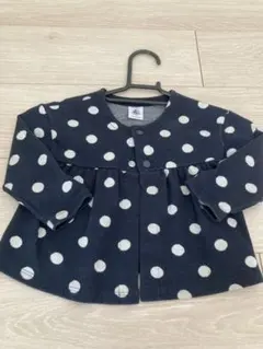 プチバトー水玉カーディガン ネイビー 18m/81cm