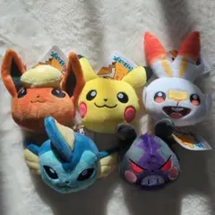 新品　未使用　ポケモン ぬいぐるみ 財布　ポーチ　キーホルダー　5体セット