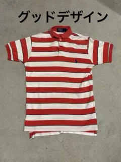 希少！Polo by Ralph Lauren 赤白ストライプ ポロシャツ レア