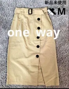 onewayワンウェイ　ロングスカート　ベルト付きスカート　スリットスカート新品