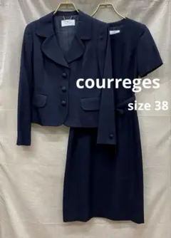 i129＊ クレージュ セレモニースーツ サイズ38 ネイビー セットアップ