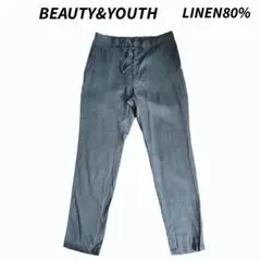 BEAUTY&YOUTH 麻リネン80% キレイめ イージーパンツ 84321
