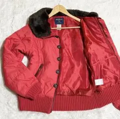 【優良品】 WOOLRICH ウールリッチ 中綿ジャケット M 襟ボア着脱可　赤