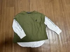 KANGOL 長袖カットソー キッズ オリーブ・ホワイト　120