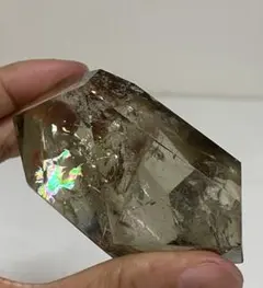 アイリスクォーツ シトリン レモンクォーツ 水晶 虹入 ブロックカット 幸運