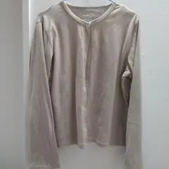 無印良品ベージュ 長袖カーディガン XL