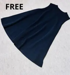 レディースノースリーブ トップス ブラック伸縮素材Aライン FREE