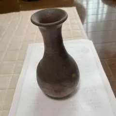 陶器 一輪挿し 花瓶 茶色 焼き物