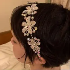 ★新品ヘアアクセサリー ヘッドドレスシルバー髪飾りブライダルウェディング結婚式