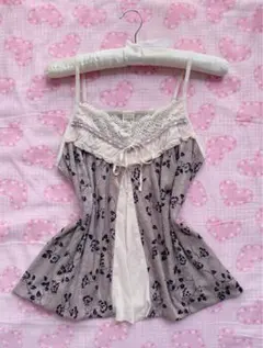 axesアクシーズファム　キャミソール　編み上げリボン　y2k coquette