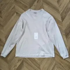 ギザコットン ホワイト長袖カットソー　ビューティアンドユース