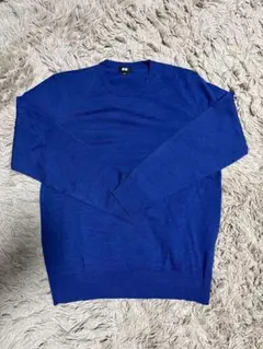 ユニクロ　メリノクルーネックセーター　Lサイズ　BLUE
