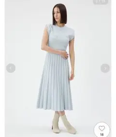 ストライプフレアニットワンピース フレイアイディー