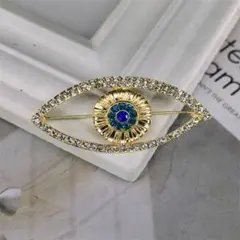 【新品未使用】ブローチ　ゴールド　個性的　バロック　精霊の目　vintage風