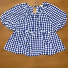 H&M ギンガムチェック ブラウス 半袖のサムネイル