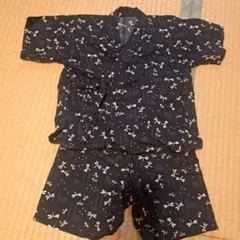 紺色 トンボ柄 甚平 90～100cm　ハンドメイド