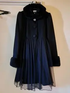 mille fille closet 天使のウールチュールコート 黒のサムネイル