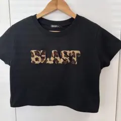 レオパード胸ロゴ 半袖Tシャツ ブラック