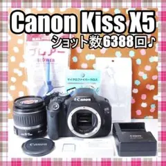 ✨スマホ転送可✨ショット数6388回✨Canon kiss X5 レンズセット