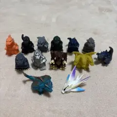 a 13体 ゴジラ ソフビ 指人形 フィギュア