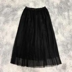 『COMME ÇA ISM』コムサイズム　ロングチュールスカート　フレア　透け感