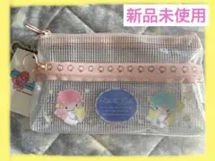 最終‼︎しまむら　キキララ☆クリアフラットポーチ　リトルツインスターズ 星柄　新品