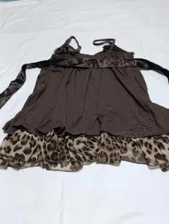 レオパード柄フリルキャミソール