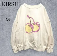 【キルシー】チェリープリント ワッペン 裏起毛スウェット トレーナー 韓国 古着